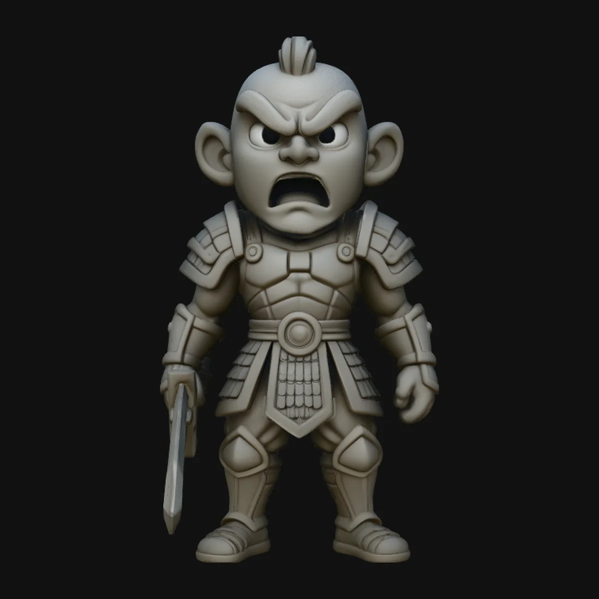 Chibi Armored Warrior Statue Design 2