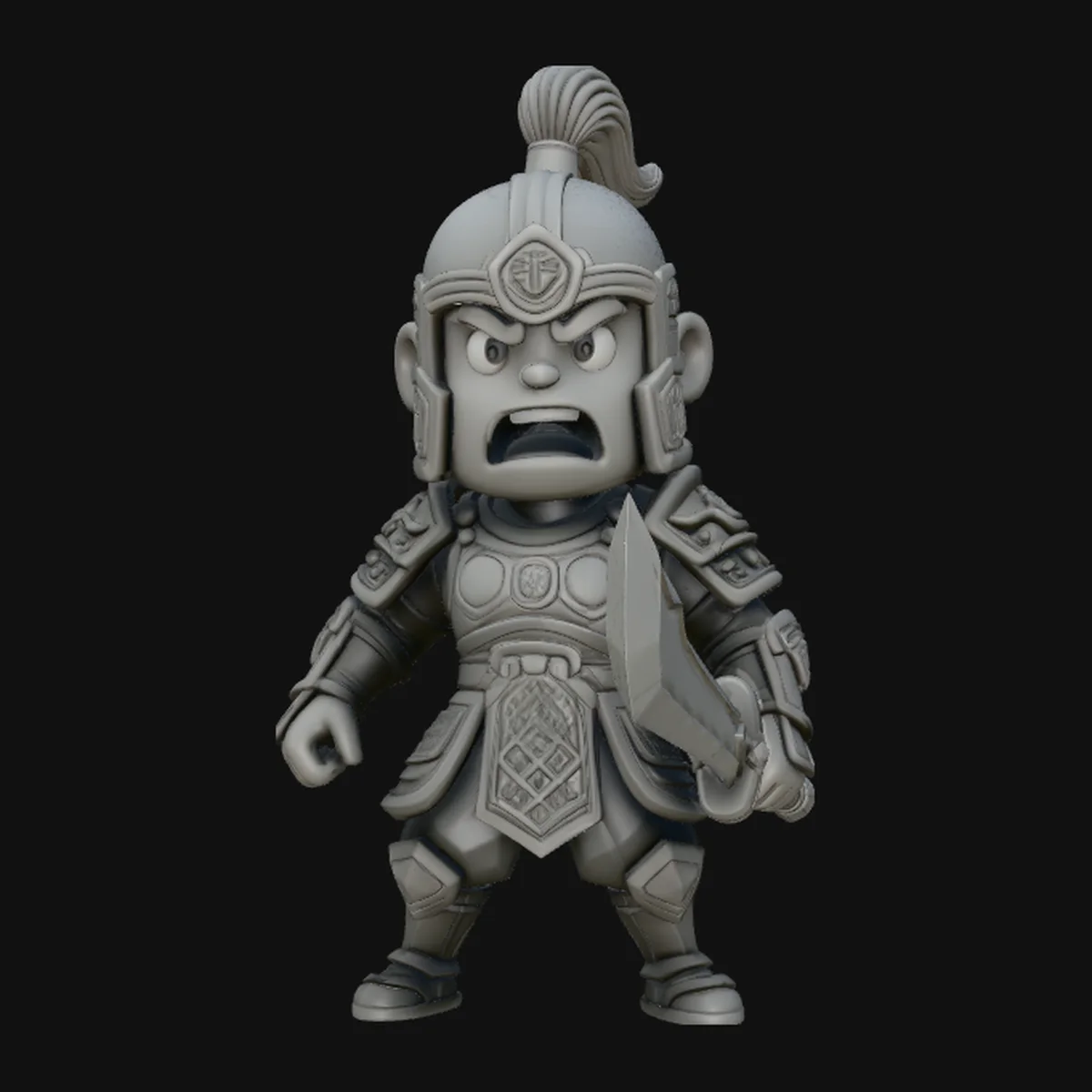 Chibi Armored Warrior Statue Design 3