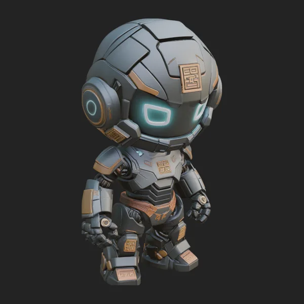 Chibi Mech Robot Statue Design 2