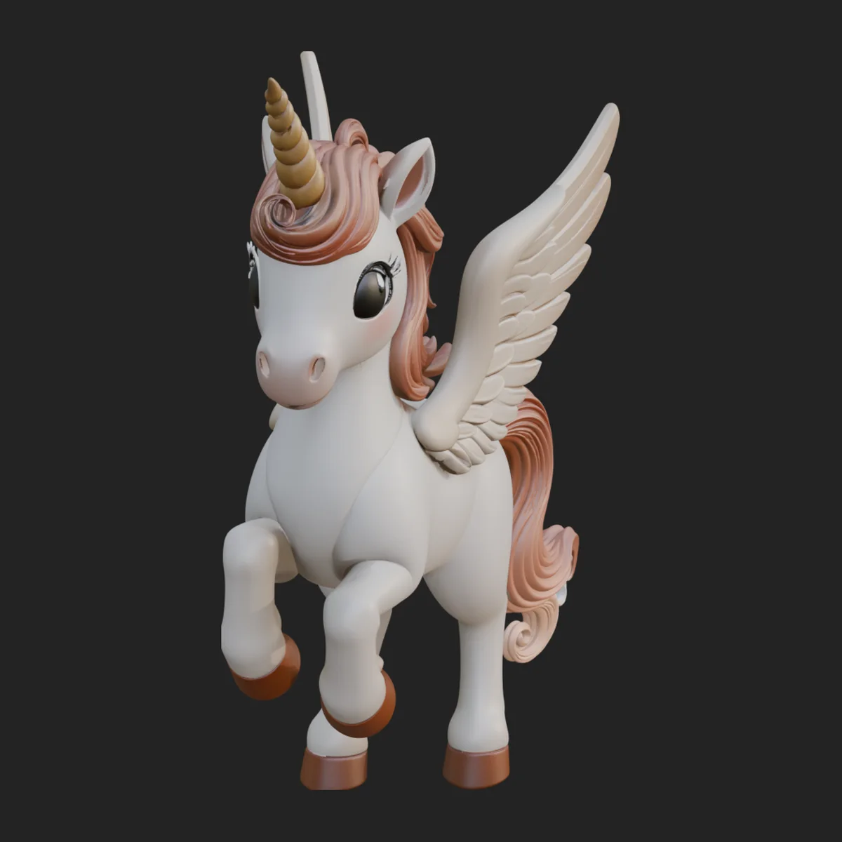 Chibi Winged Unicorn Statue Design 1