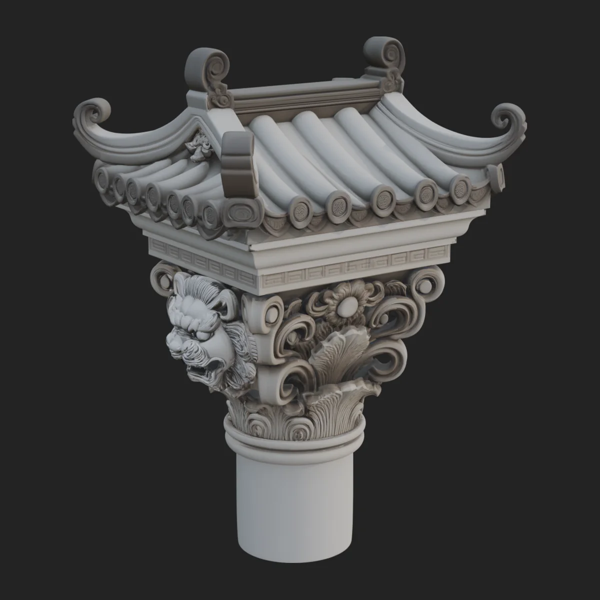 Chinese Column Capital Model Design 1