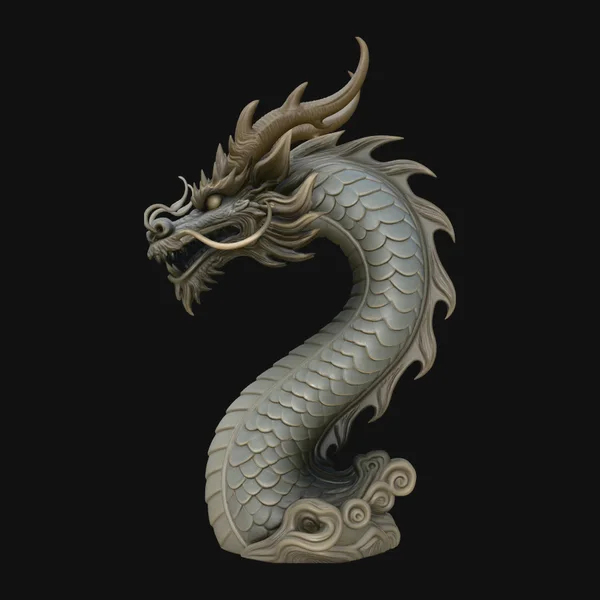Chinese Dragon Bust Statue Design 3
