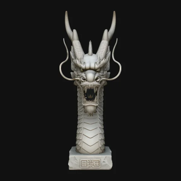 Chinese Dragon Bust Statue Design 5