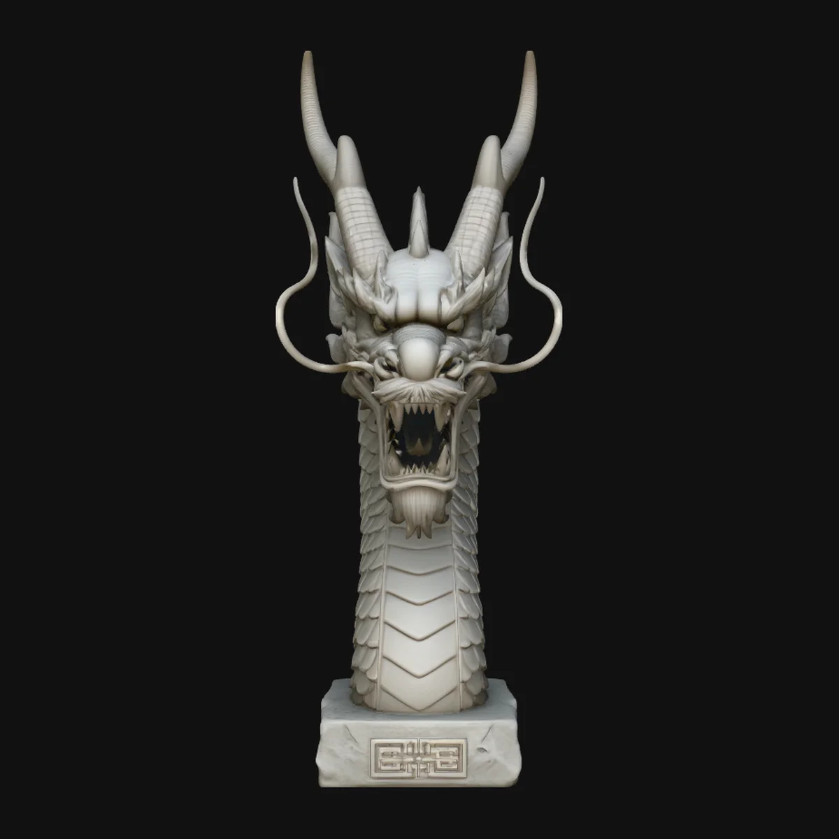 Chinese Dragon Bust Statue Design 5