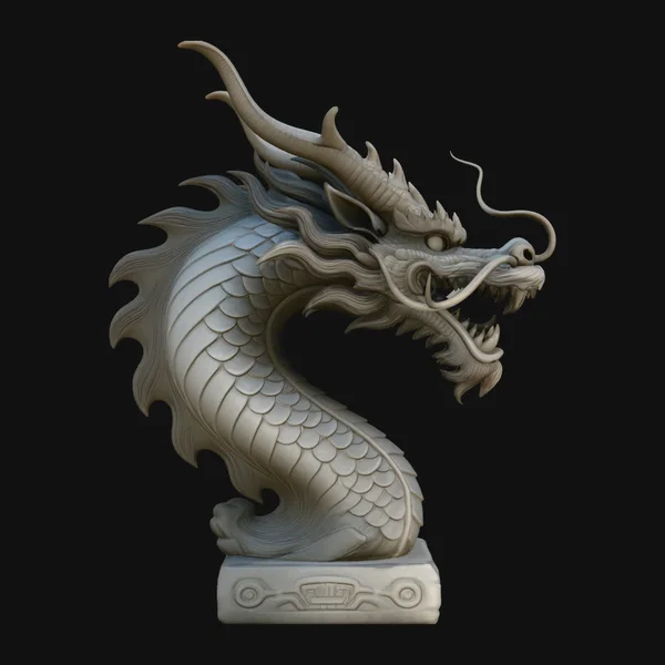 Chinese Dragon Bust Statue Design 6