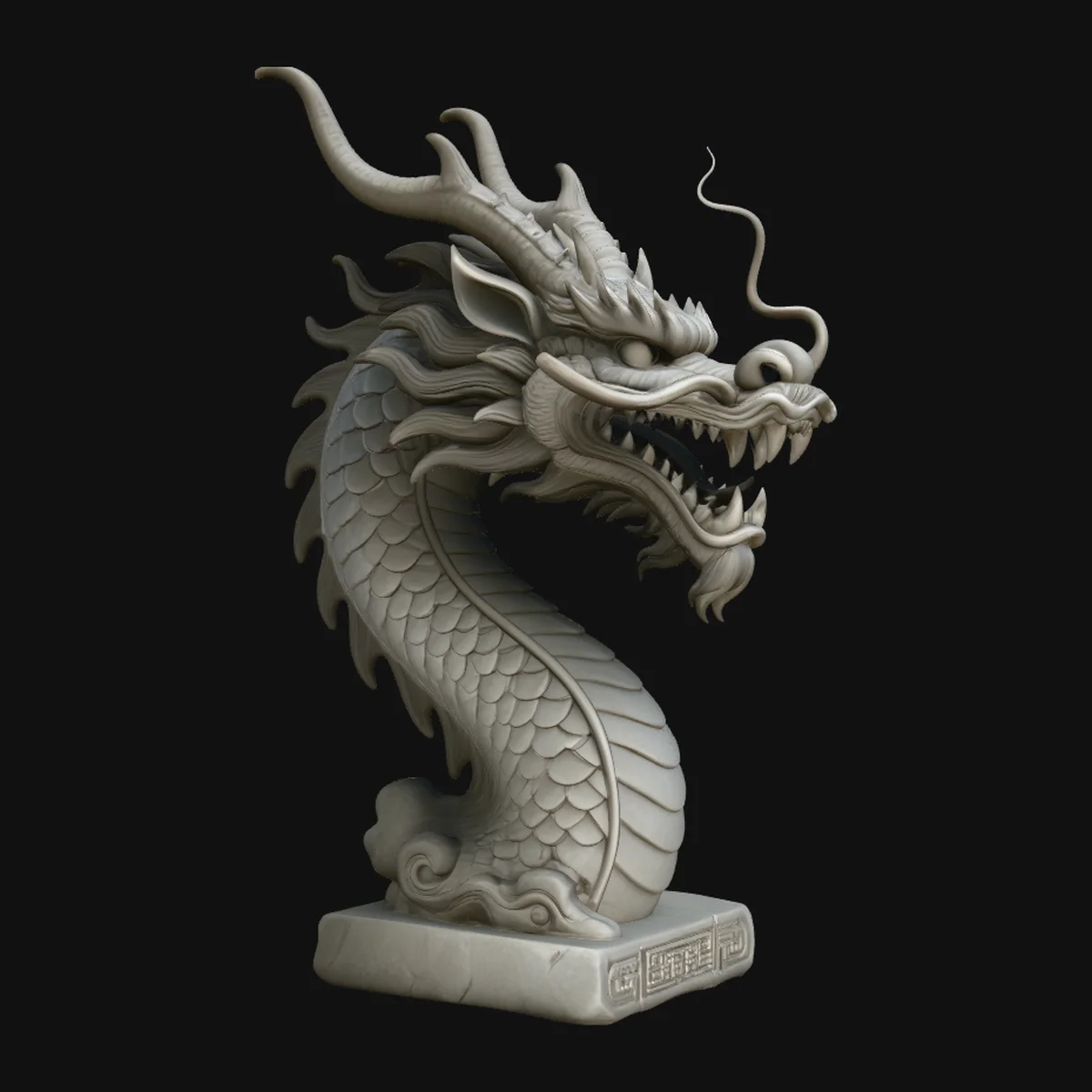 Chinese Dragon Bust Statue Design 7