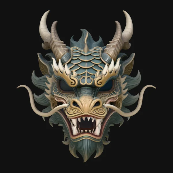 Chinese Dragon Head Bust Statue Design 1
