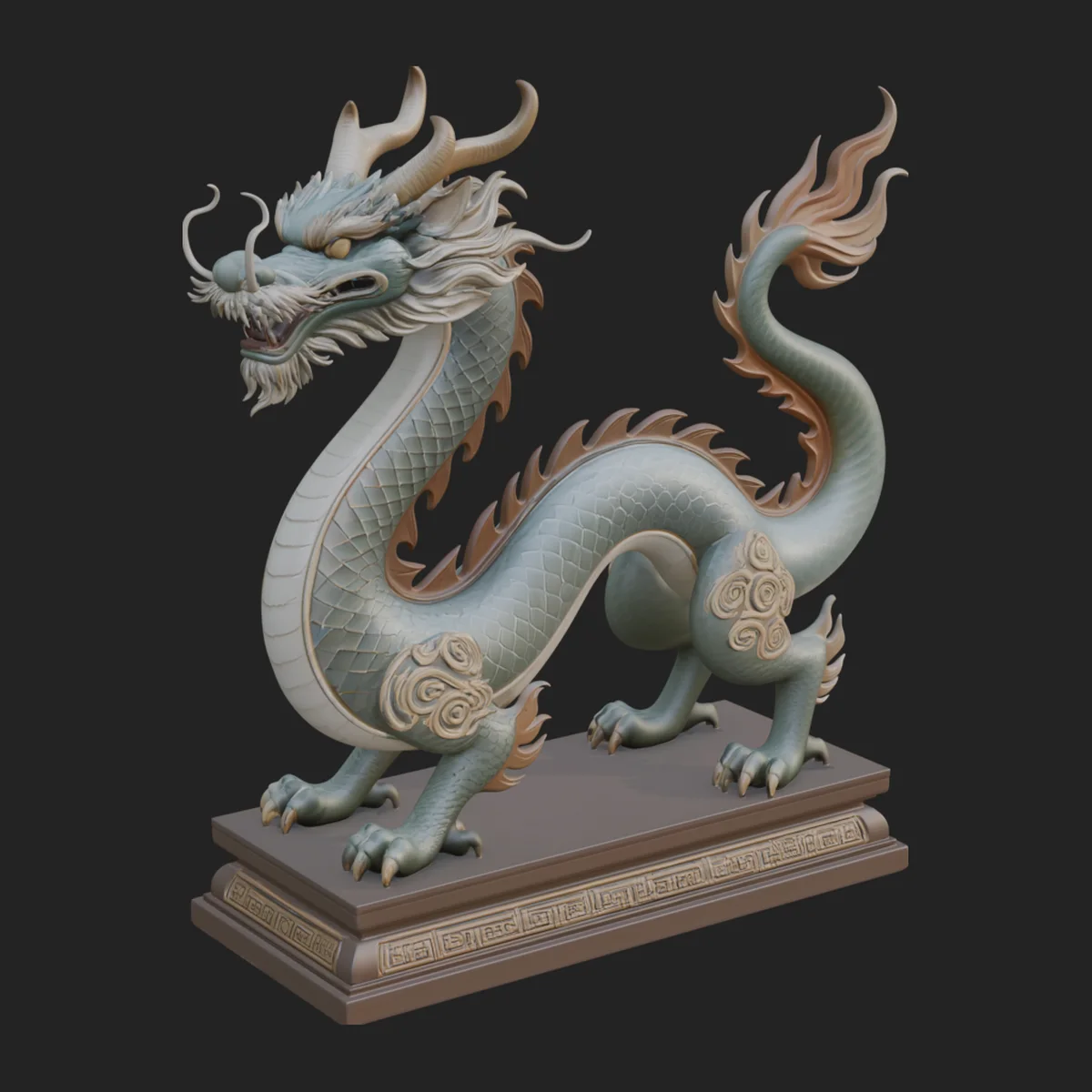 Chinese Dragon Statue Design 1