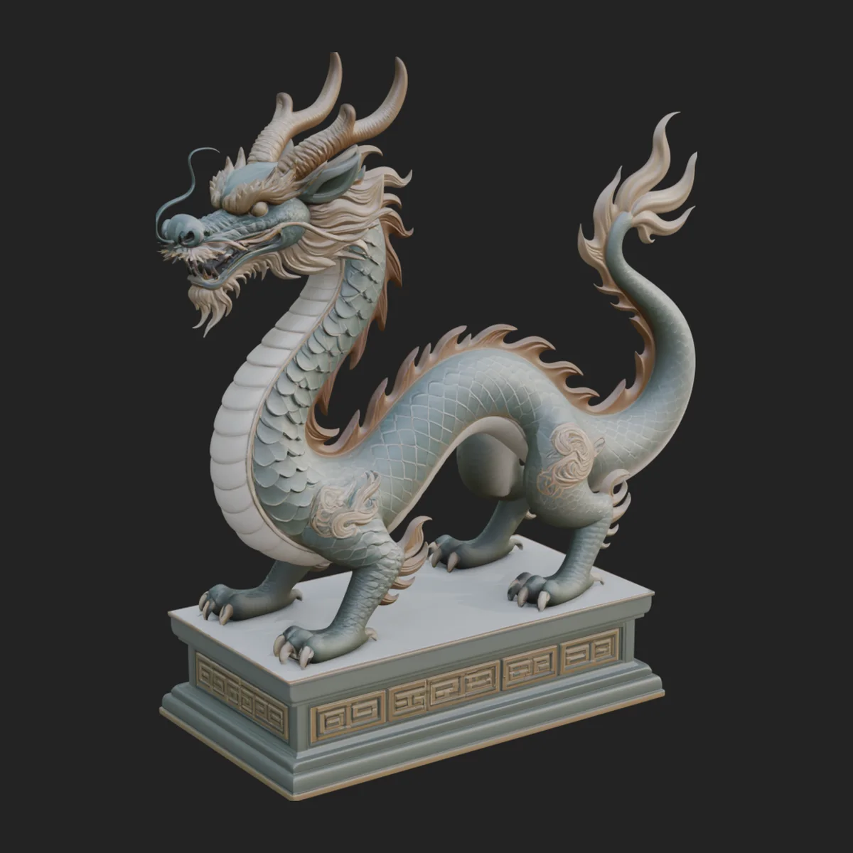 Chinese Dragon Statue Design 2