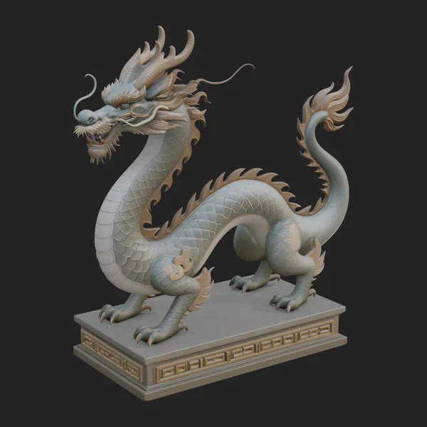 Chinese Dragon Statue Design 3