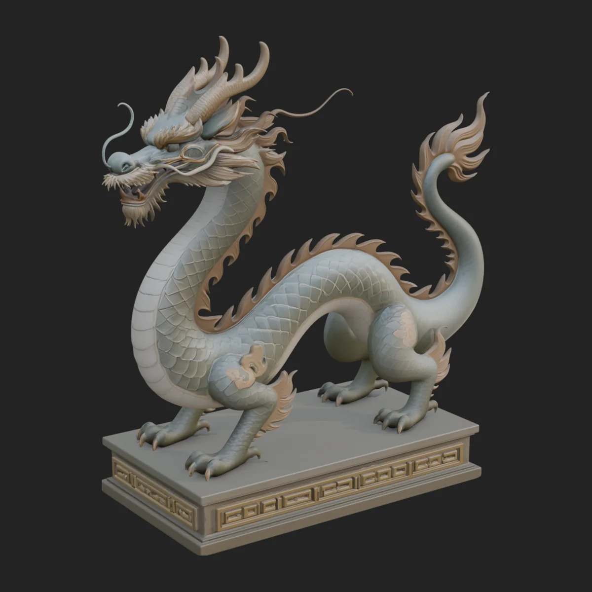 Chinese Dragon Statue Design 3