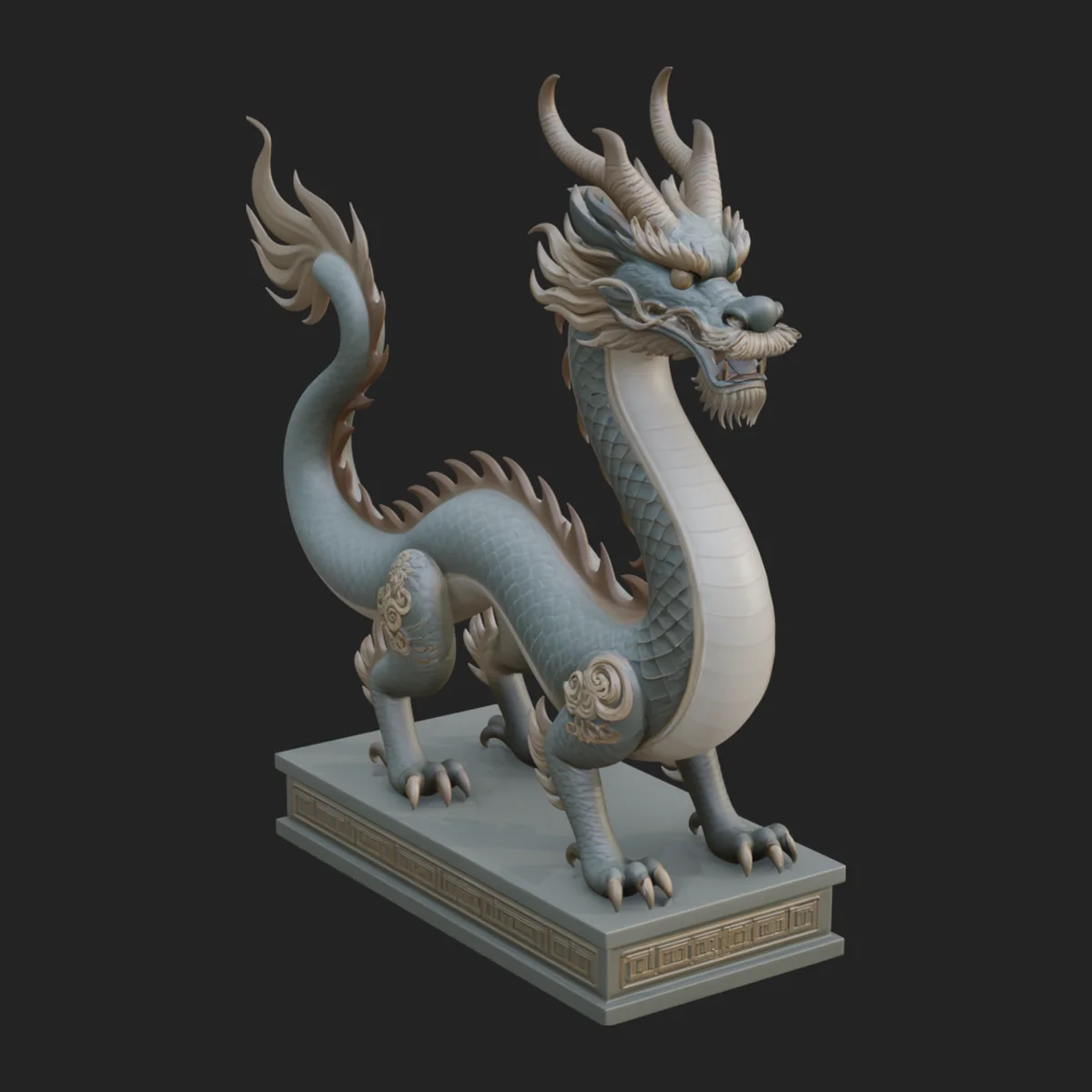 Chinese Dragon Statue Design 4