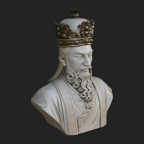 Chinese Emperor Bust Statue Design 1