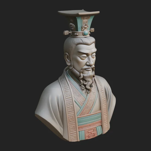 Chinese Emperor Bust Statue Design 3