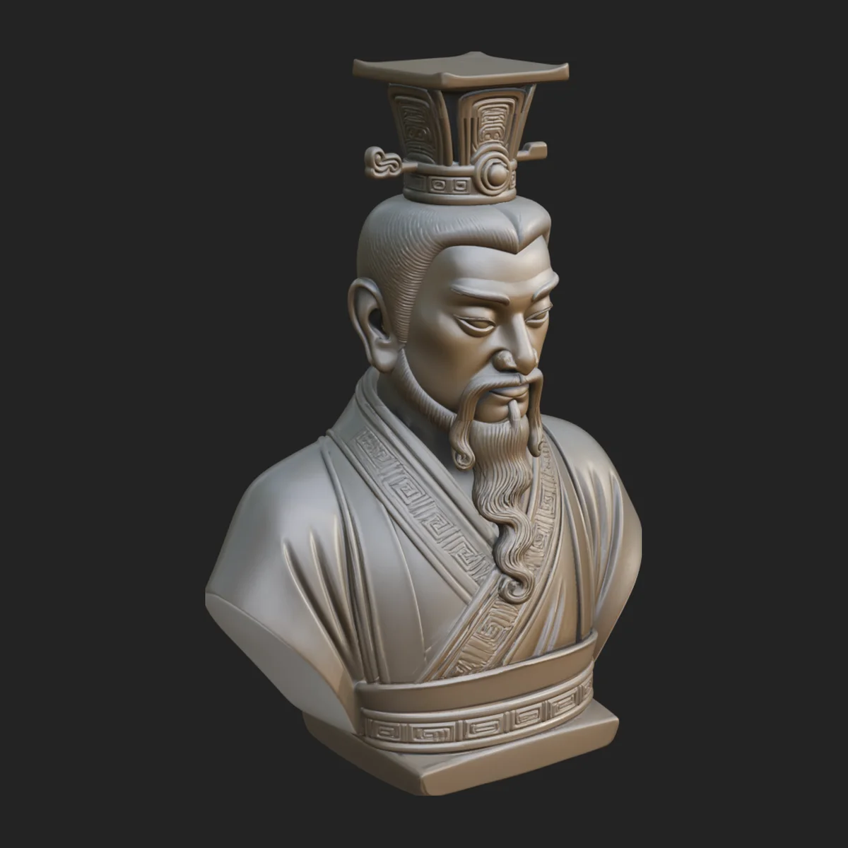 Chinese Emperor Bust Statue Design 4