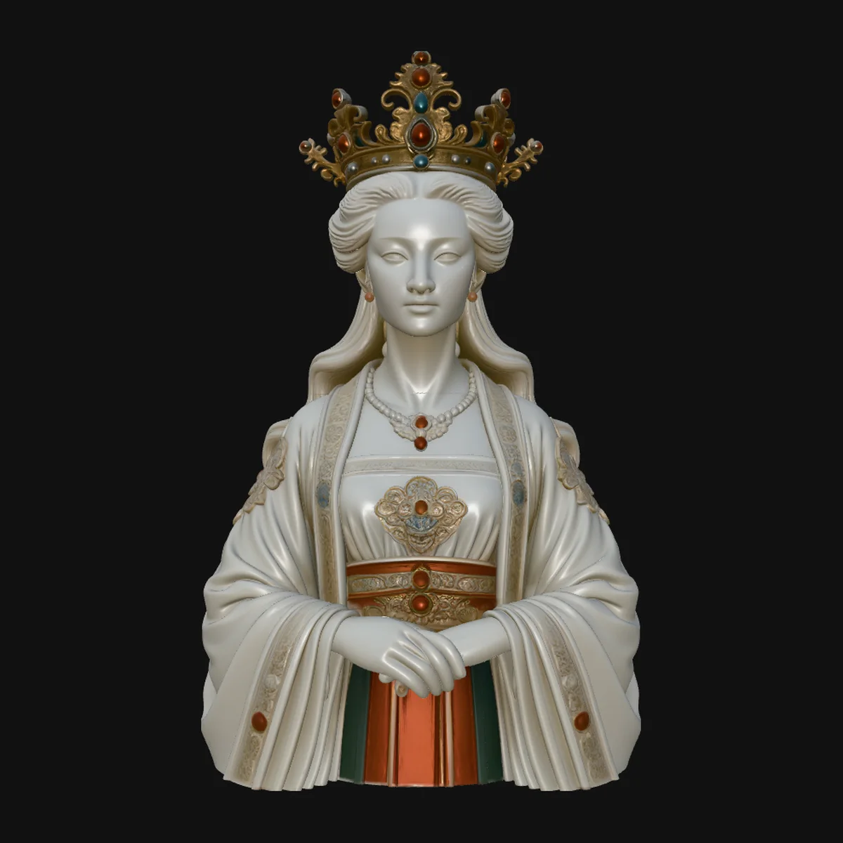 Chinese Empress Bust Statue Design 1
