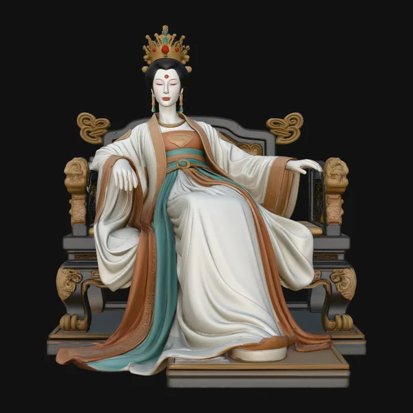 Chinese Empress on Throne Statue Design 2