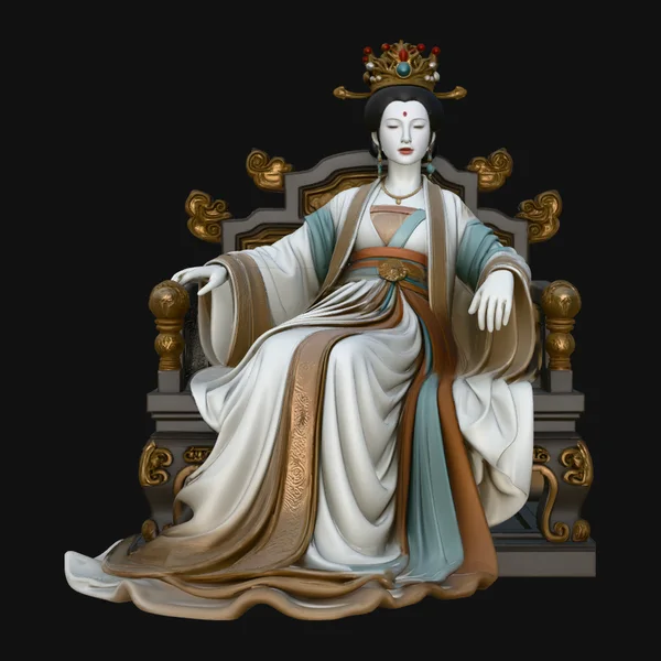 Chinese Empress on Throne Statue Design 3