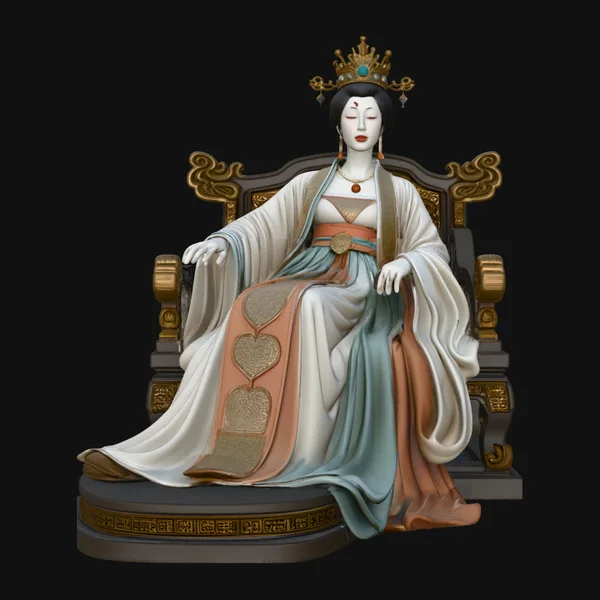 Chinese Empress on Throne Statue Design 4