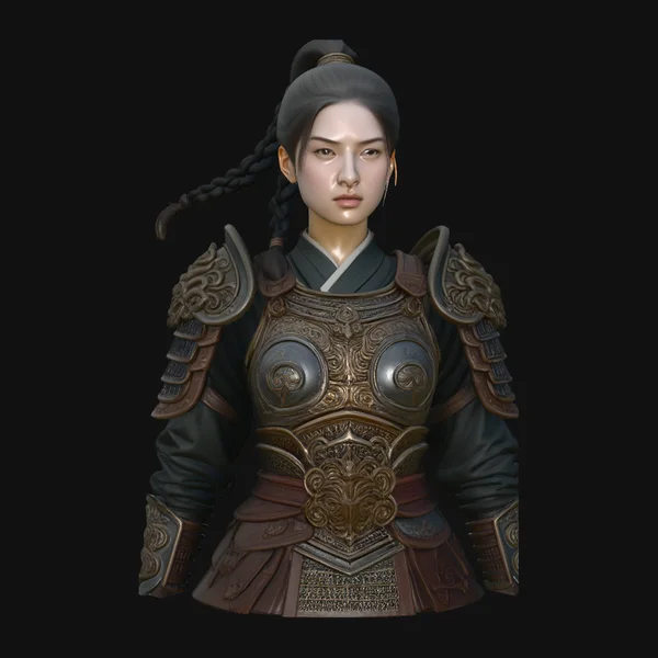 Chinese Female Warrior Bust Statue Design 3