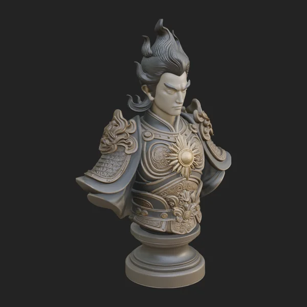 Chinese General Bust Statue Design 3