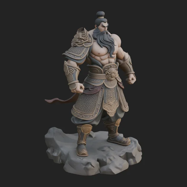 Chinese General on Rock Statue Design 1