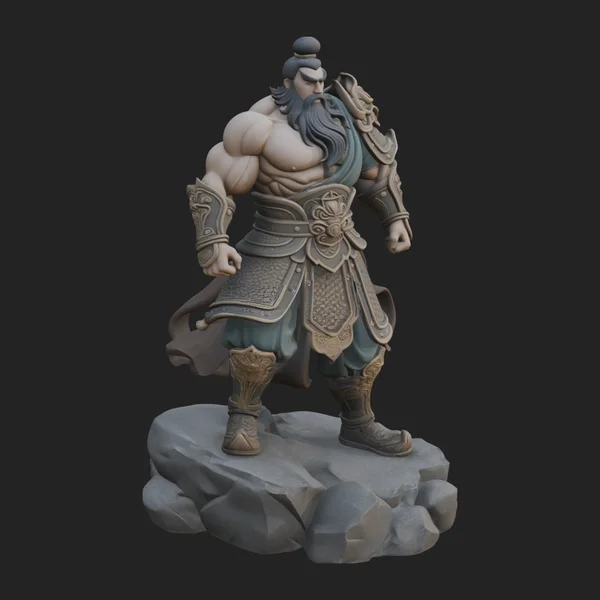 Chinese General on Rock Statue Design 2