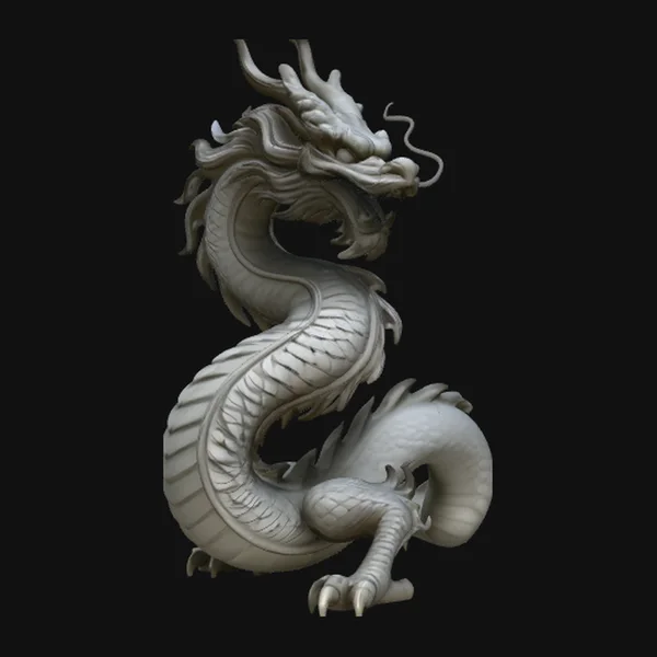 Chinese Serpent Dragon Statue Design 3