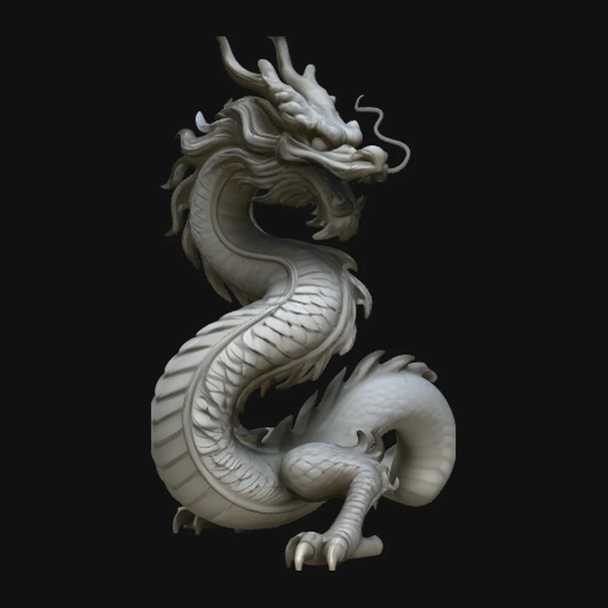 Chinese Serpent Dragon Statue Design 3