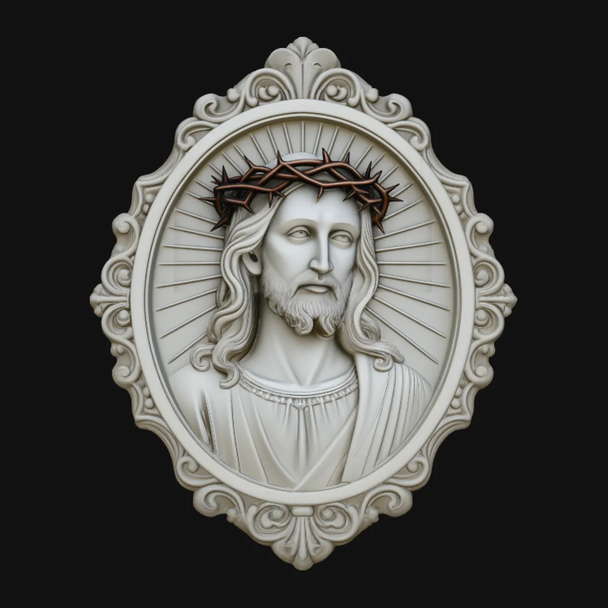 Christ Crown of Thorns Medallion Pendant Design 1