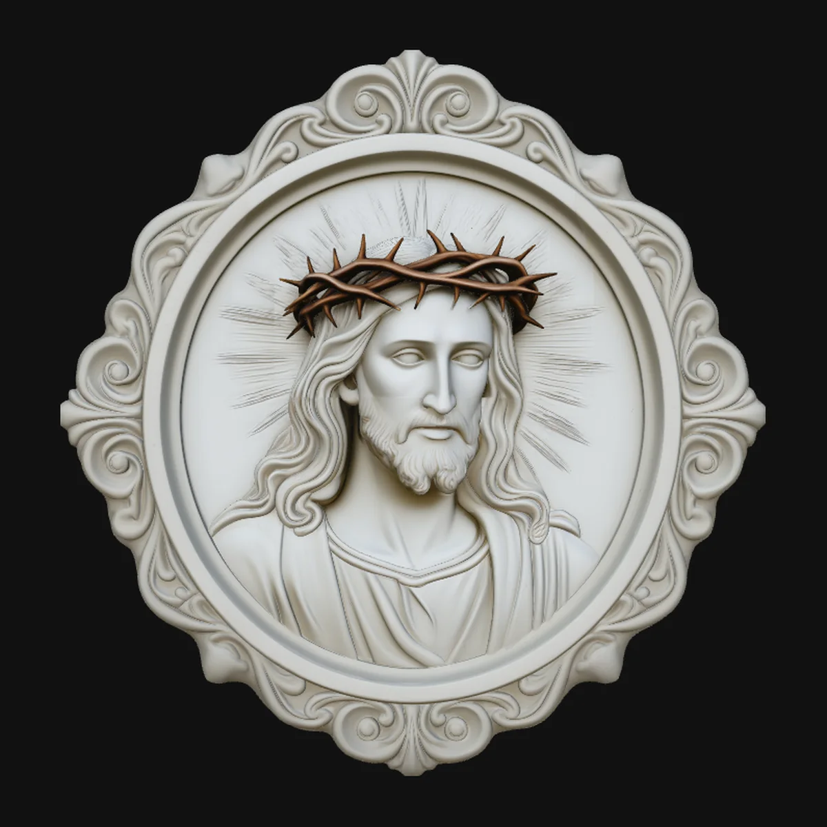 Christ Crown of Thorns Medallion Pendant Design 2