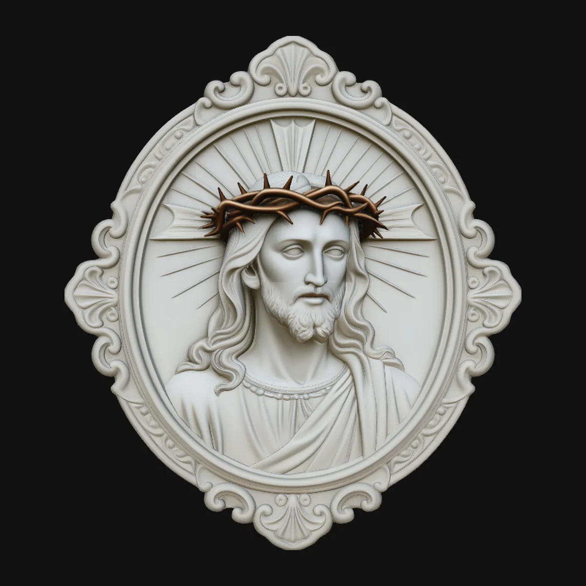Christ Crown of Thorns Medallion Pendant Design 3