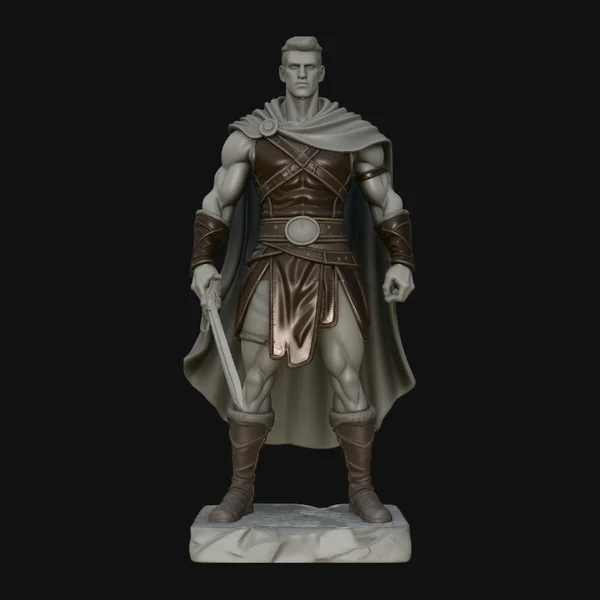 Cloaked Ranger Swordsman Statue Design 3