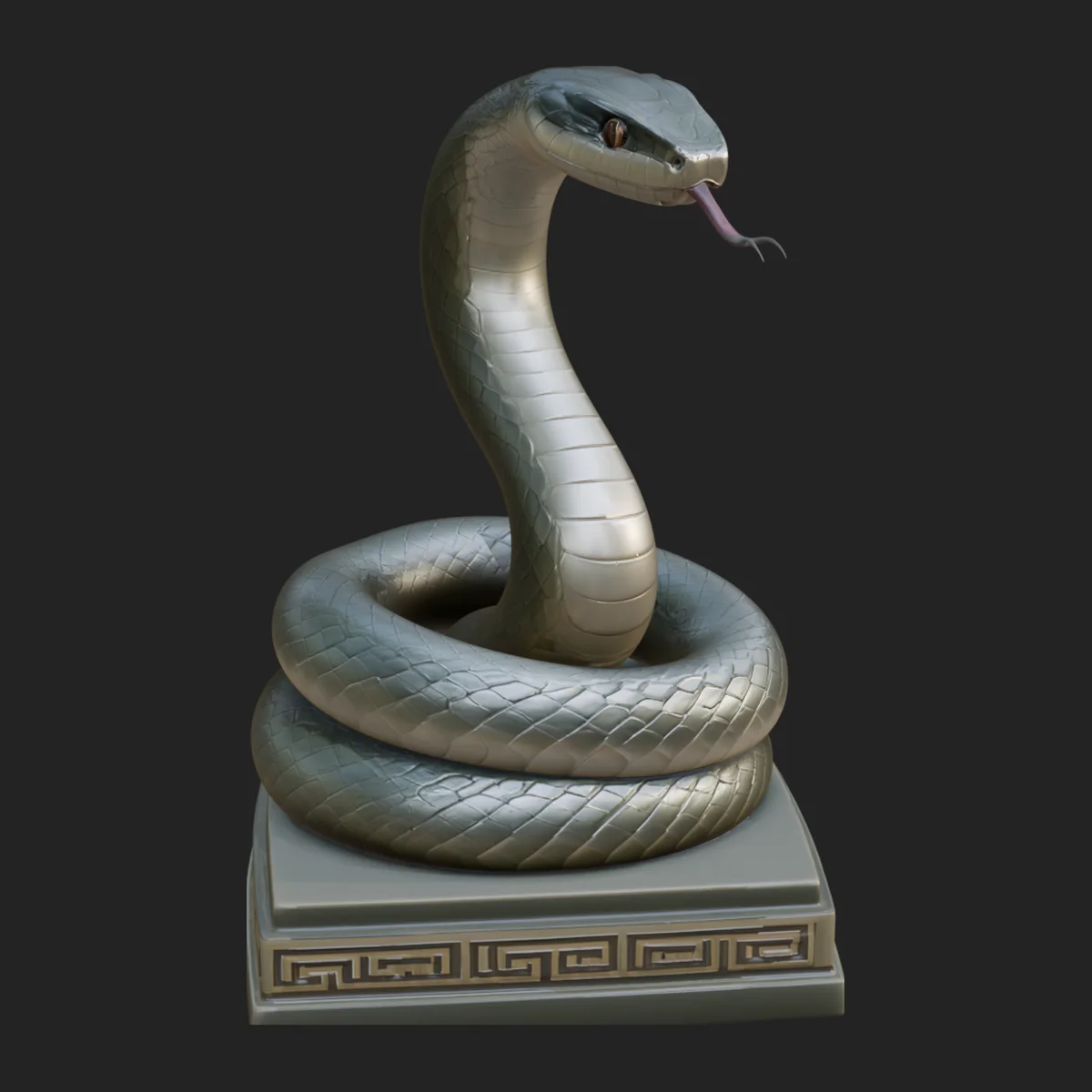 Cobra on Pedestal Statue Design 1