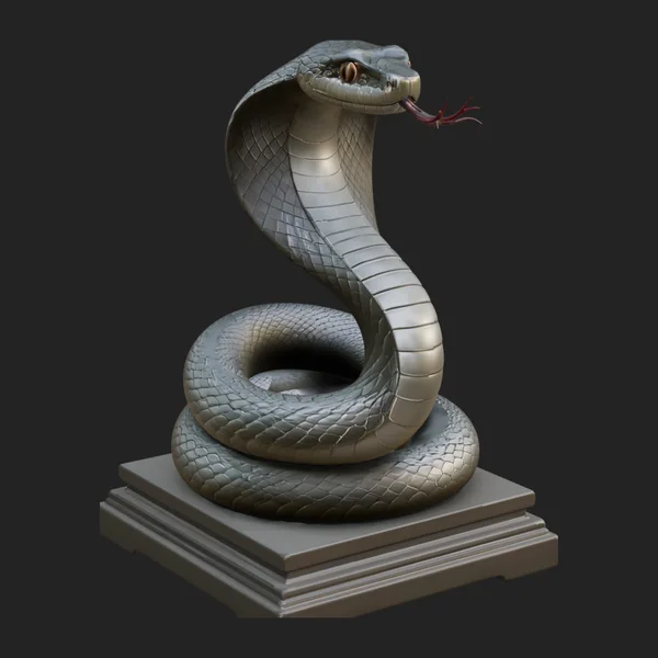 Cobra on Pedestal Statue Design 2
