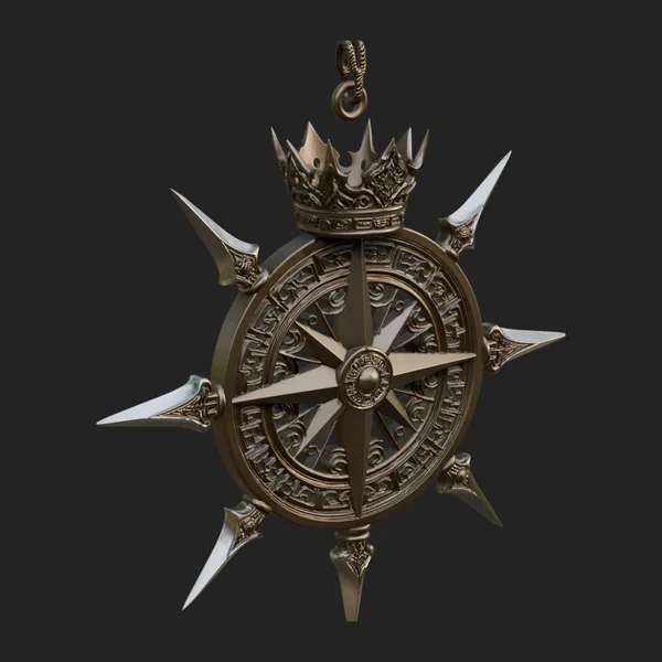 Compass Rose Medallion Pendant Design 1