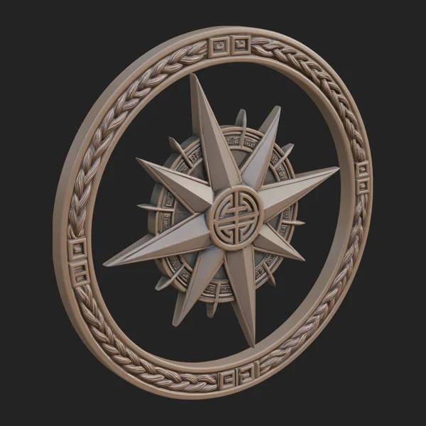 Compass Rose Medallion Pendant Design 2
