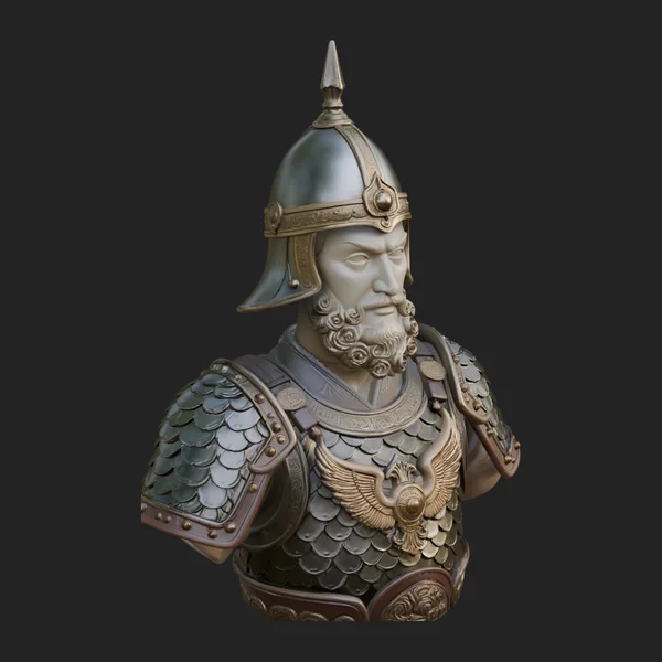 Conical Helm Warrior Bust Statue Design 3
