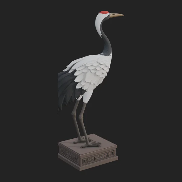 Crane on Pedestal Statue Design 1