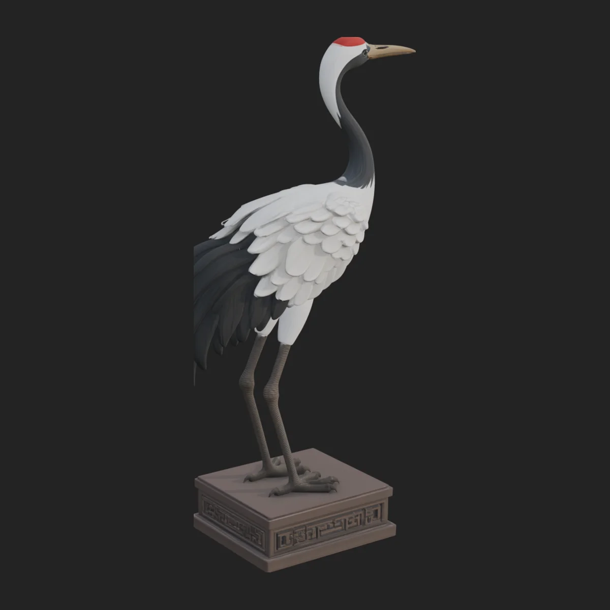 Crane on Pedestal Statue Design 1