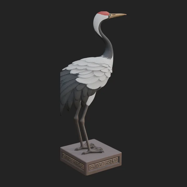 Crane on Pedestal Statue Design 2