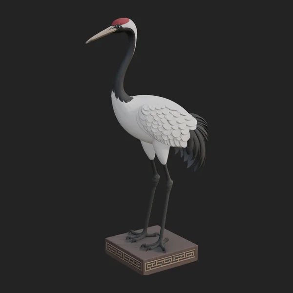 Crane on Pedestal Statue Design 3