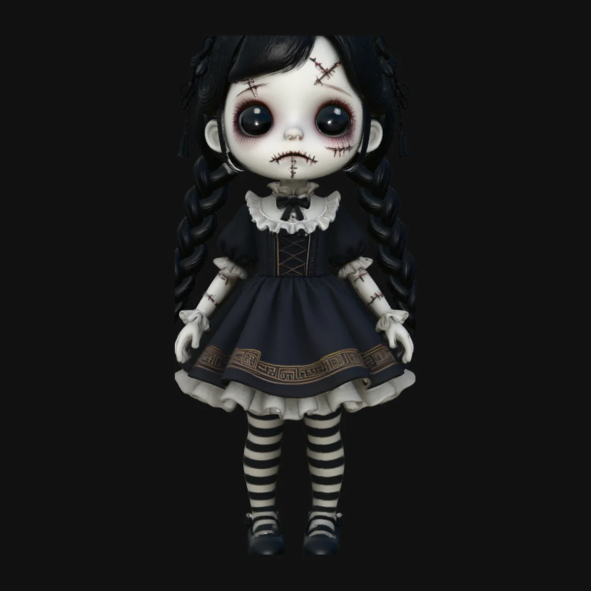 Creepy Gothic Doll Statue Design 1