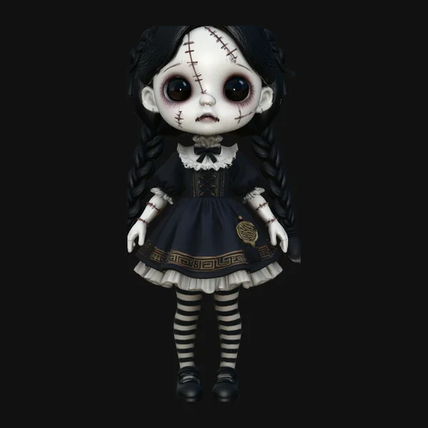 Creepy Gothic Doll Statue Design 3