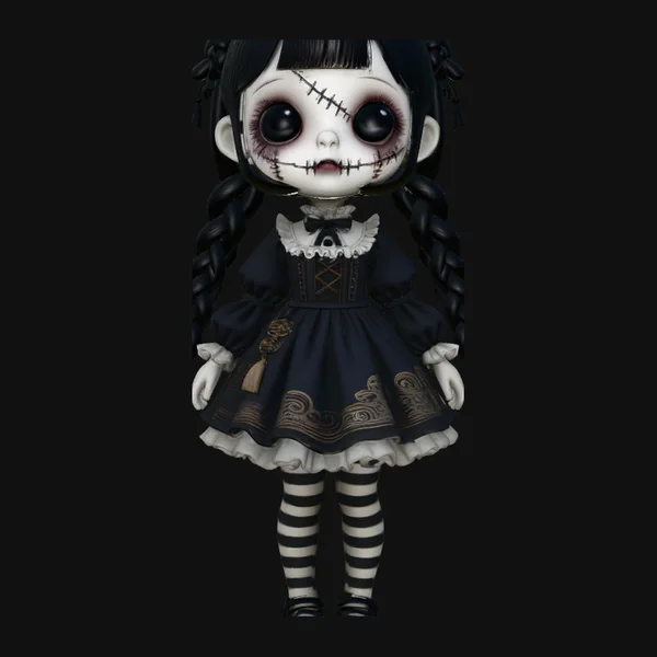 Creepy Gothic Doll Statue Design 4