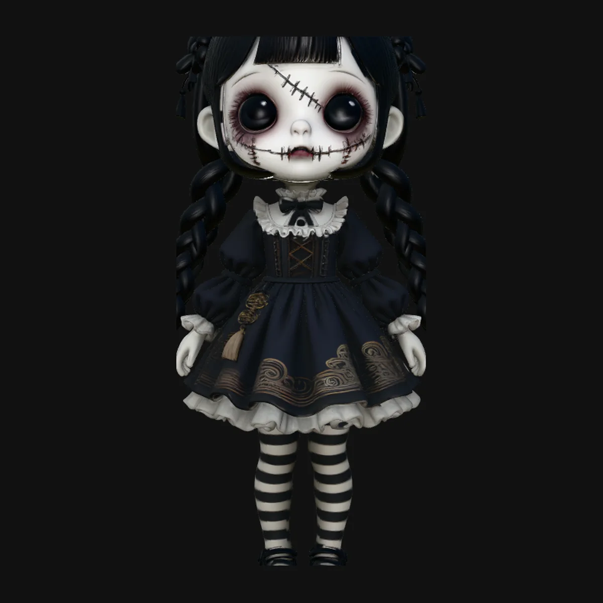 Creepy Gothic Doll Statue Design 4