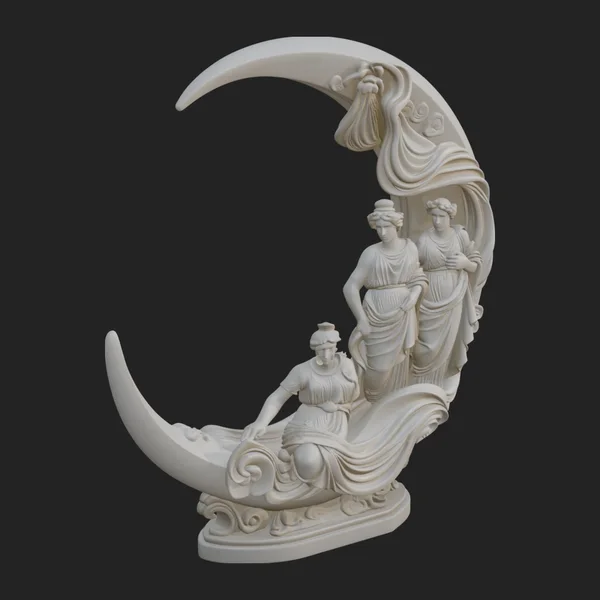 Crescent Moon Figures Plaque Design 2