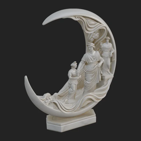 Crescent Moon Figures Plaque Design 3