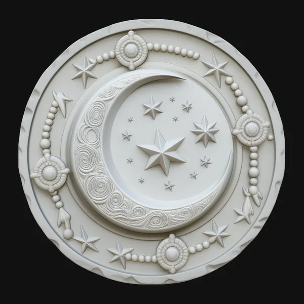 Crescent Moon Star Medallion Pendant Design 2