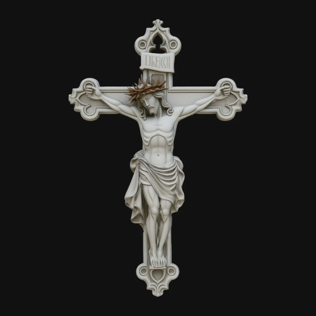 Crown of Thorns Crucifix Pendant Design 1